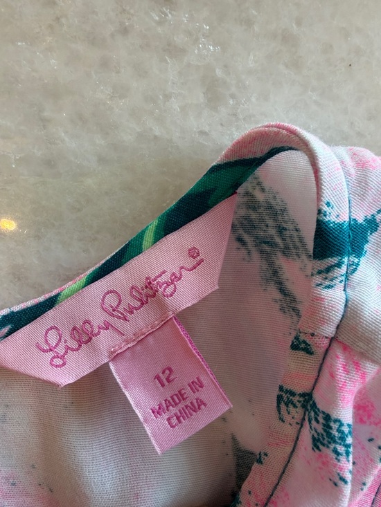 Lilly Pulitzer CARLOTTA STRETCH SHIFT DRESS Tidal Wave Pans Garden Sz 12 - Picture 4 of 4